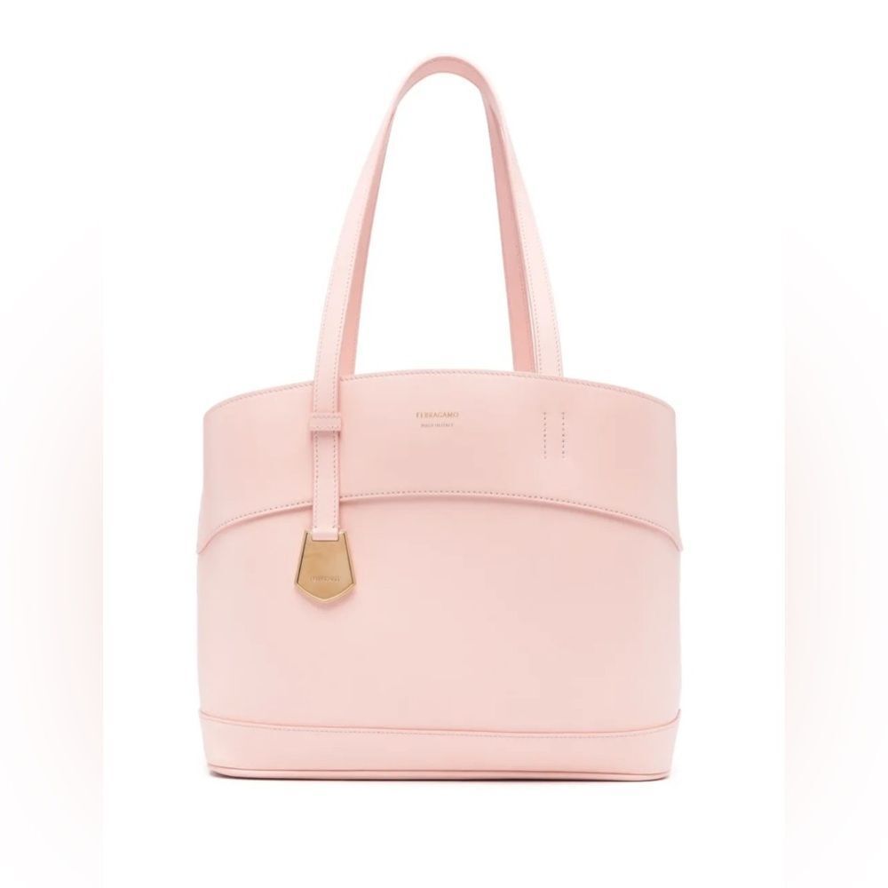 Salvatore Ferragamo Pink Leather Tote Bag